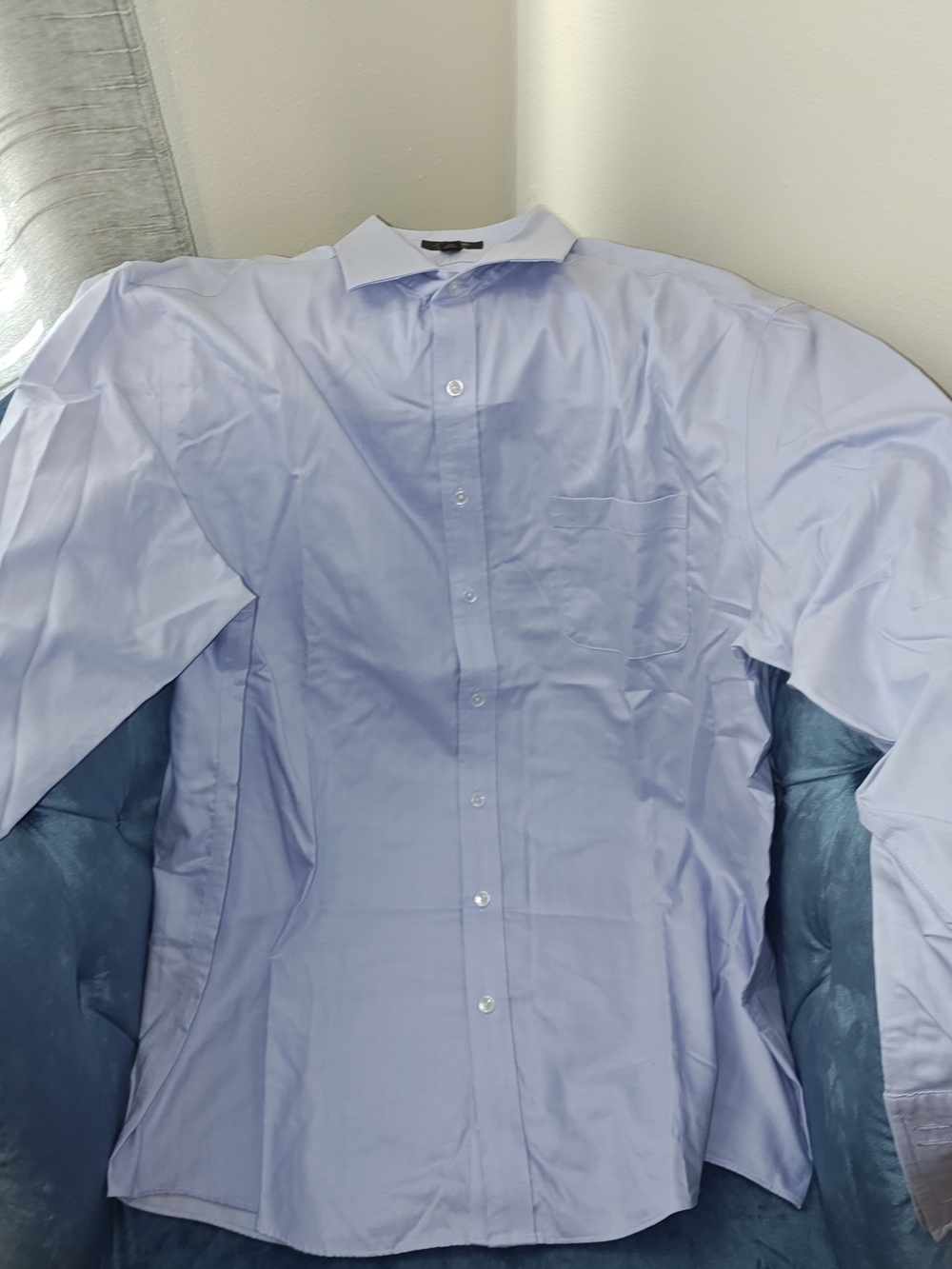 Tasso Elba Light Blue Men's Dress Shirt - Classic Point Collar